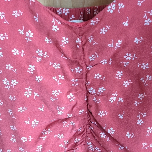 GAP Coral-Red Floral Midi Slip Dress - Picture 3 of 4